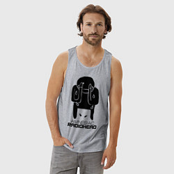 Майка мужская хлопок Radiohead, цвет: меланж — фото 2