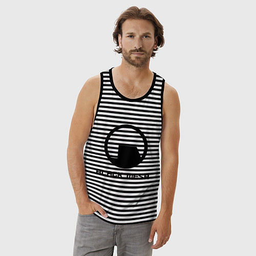 Мужская майка Black Mesa: Logo / Черная тельняшка – фото 3