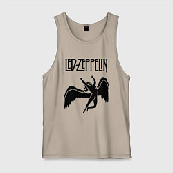 Майка мужская хлопок Led Zeppelin Swan, цвет: миндальный