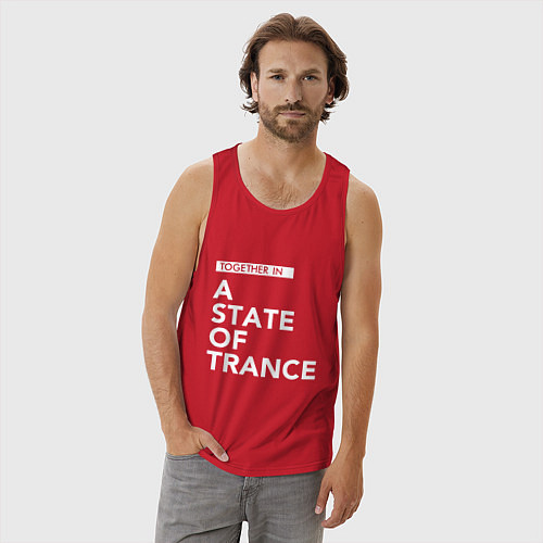 Мужская майка Together in A State of Trance / Красный – фото 3