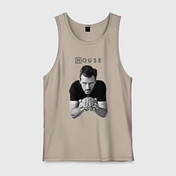 Майка мужская хлопок House Brain, цвет: миндальный