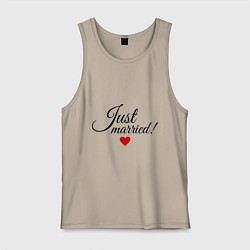 Майка мужская хлопок Молодожёны, цвет: миндальный