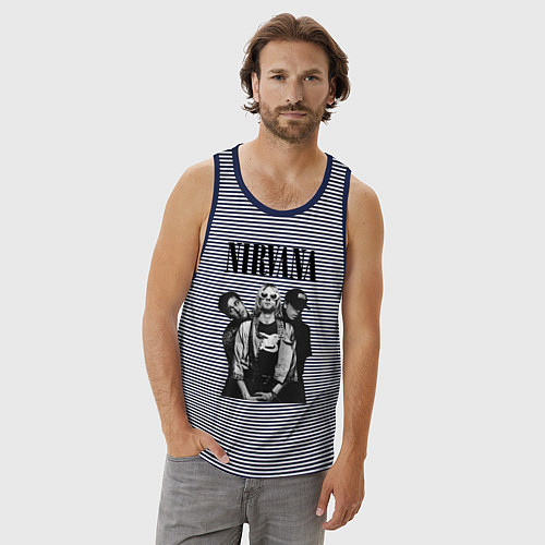 Мужская майка Nirvana Group / Синяя тельняшка – фото 3