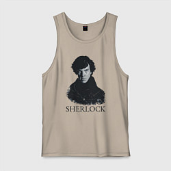 Майка мужская хлопок Sherlock Art, цвет: миндальный