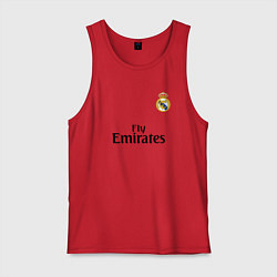 Майка мужская хлопок Real Madrid: Fly Emirates, цвет: красный