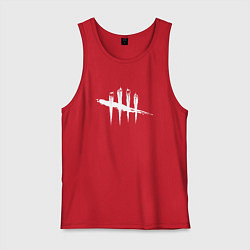 Майка мужская хлопок Dead by Daylight White Logo, цвет: красный