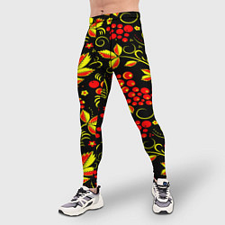 Тайтсы мужские Хохлома, цвет: 3D-принт — фото 2
