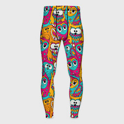 Мужские тайтсы Совы разноцветные