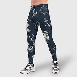 Тайтсы мужские Nautical art, цвет: 3D-принт — фото 2