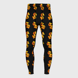 Тайтсы мужские Доллар золотой, цвет: 3D-принт