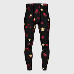 Тайтсы мужские Блестящие звезды на черном, цвет: 3D-принт