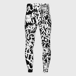 Мужские тайтсы Graffiti white on black