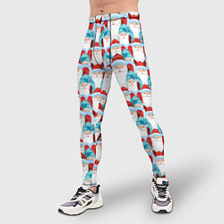Тайтсы мужские Дедушки Морозы, цвет: 3D-принт — фото 2