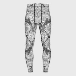 Тайтсы мужские Черно-белый абстрактный узор, цвет: 3D-принт