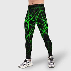 Тайтсы мужские ЯДОВИТЫЕ ЛИНИИ ЗЕЛЕНЫЙ ГЕОМЕТРИЯ, цвет: 3D-принт — фото 2