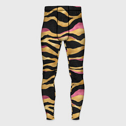 Тайтсы мужские Тигровый окрас Gold Pink, цвет: 3D-принт