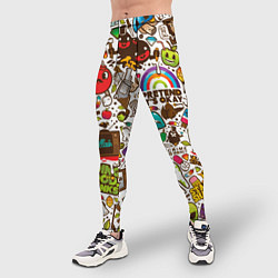 Тайтсы мужские Смайл рисунки - арт, цвет: 3D-принт — фото 2