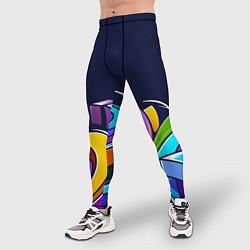 Тайтсы мужские Цветное граффити, цвет: 3D-принт — фото 2