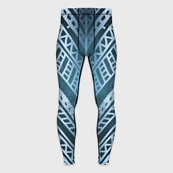 Мужские тайтсы Неоновый абстрактный узор Синий и голубой неон на