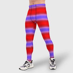 Тайтсы мужские Striped pattern мягкие размытые полосы красные фио, цвет: 3D-принт — фото 2