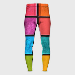 Тайтсы мужские Абстрактный набор красок-паттернов, цвет: 3D-принт