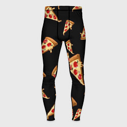 Тайтсы мужские Куски пиццы на черном фоне, цвет: 3D-принт