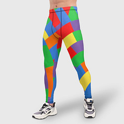 Тайтсы мужские Разноцветные текстуры и паттерны, цвет: 3D-принт — фото 2