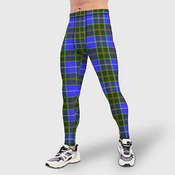 Тайтсы мужские Ткань Шотландка сине-зелёная, цвет: 3D-принт — фото 2