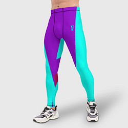 Тайтсы мужские FIRM ярко-бирюзовая, цвет: 3D-принт — фото 2
