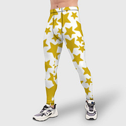 Тайтсы мужские Жёлтые звезды, цвет: 3D-принт — фото 2