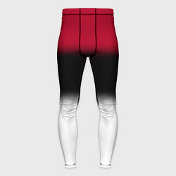 Тайтсы мужские Размытый полосатый узор черный красный белый, цвет: 3D-принт