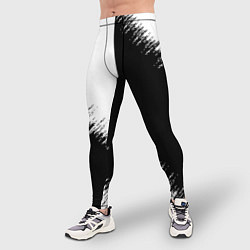 Тайтсы мужские Белая и чёрная полоса, цвет: 3D-принт — фото 2