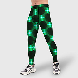 Тайтсы мужские Зелёные фонари и чёрные круги, цвет: 3D-принт — фото 2