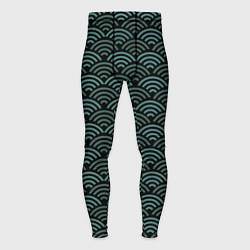 Тайтсы мужские Японский бирюзовый паттерн, цвет: 3D-принт
