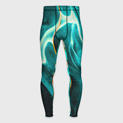 Мужские тайтсы Жидкая краска - голубые разводы