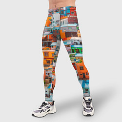 Тайтсы мужские Красочный Камчхон-дон в городе Пусан, цвет: 3D-принт — фото 2