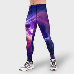 Тайтсы мужские Небула в космосе в фиолетовых тонах - нейронная се, цвет: 3D-принт — фото 2