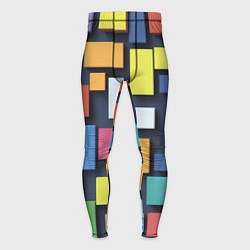 Тайтсы мужские Тетрис цветные кубики, цвет: 3D-принт