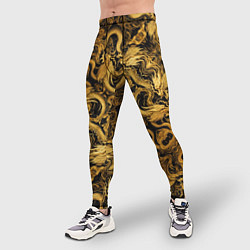 Тайтсы мужские Золотые китайские драконы, цвет: 3D-принт — фото 2