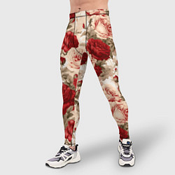 Тайтсы мужские Розы паттерн, цвет: 3D-принт — фото 2