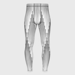 Тайтсы мужские Серые длинные ромбы, цвет: 3D-принт