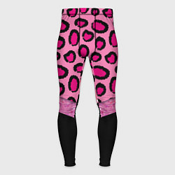 Тайтсы мужские Розовый леопард и блестки принт, цвет: 3D-принт