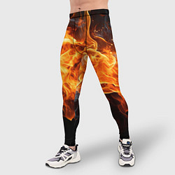 Тайтсы мужские Black fire style, цвет: 3D-принт — фото 2