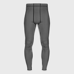 Тайтсы мужские Строгий серый в полоску, цвет: 3D-принт