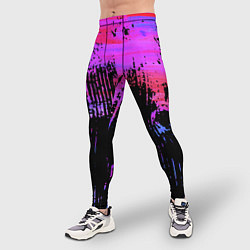 Тайтсы мужские Розово синий сочный гранж, цвет: 3D-принт — фото 2