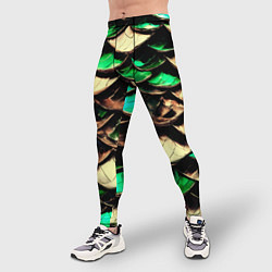 Тайтсы мужские Чешуя зеленого дракона, цвет: 3D-принт — фото 2
