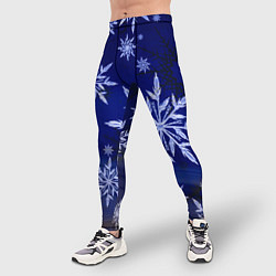 Тайтсы мужские Зима и снежинки, цвет: 3D-принт — фото 2