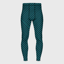 Тайтсы мужские Чёрно-зелёные тонкие полосы, цвет: 3D-принт