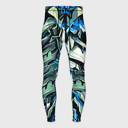 Тайтсы мужские Синий камень на чёрном фоне, цвет: 3D-принт