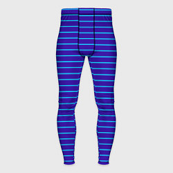 Тайтсы мужские Неоновые линии циан на темно синем, цвет: 3D-принт